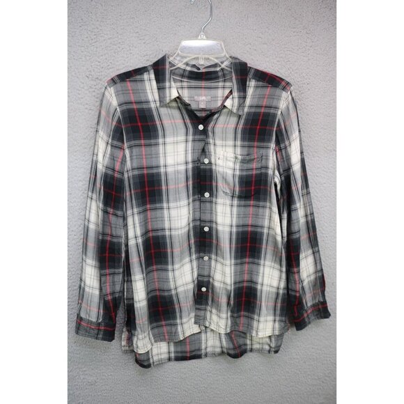 J.Jill Button Up Plaid Top-Size Medium/Petite - Picture 1 of 13
